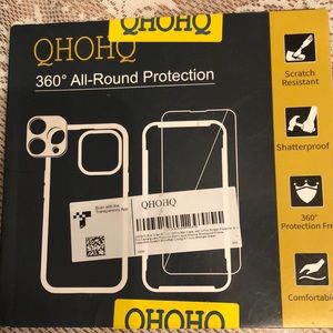 QHOHQ 360 ALL-ROUND PROTECTION (5-1) PIECE IPHONE 14 PRO MAX CASE MIDNIGHT GREEN